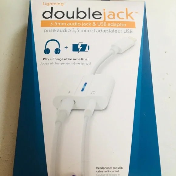 NEW✓Double Jack audio&Usb adapter